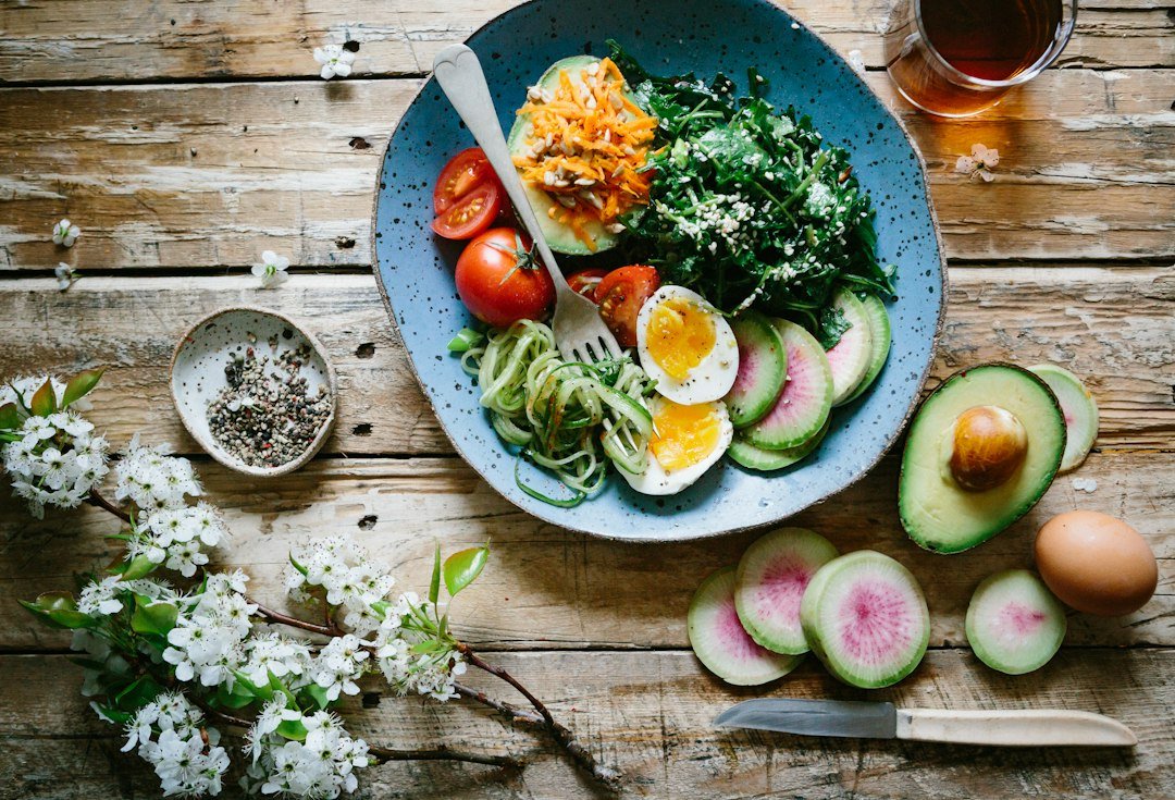 Home-made bowl of fresh vegetables, a simple whole-food meal